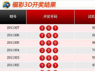 福彩3d开奖公告